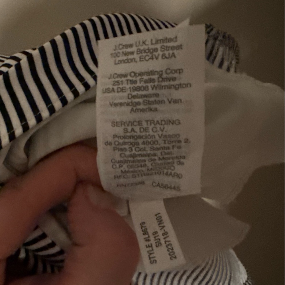 NWT J. Crew Navy & White Striped Scalloped Top Camisole - Picture 10 of 13